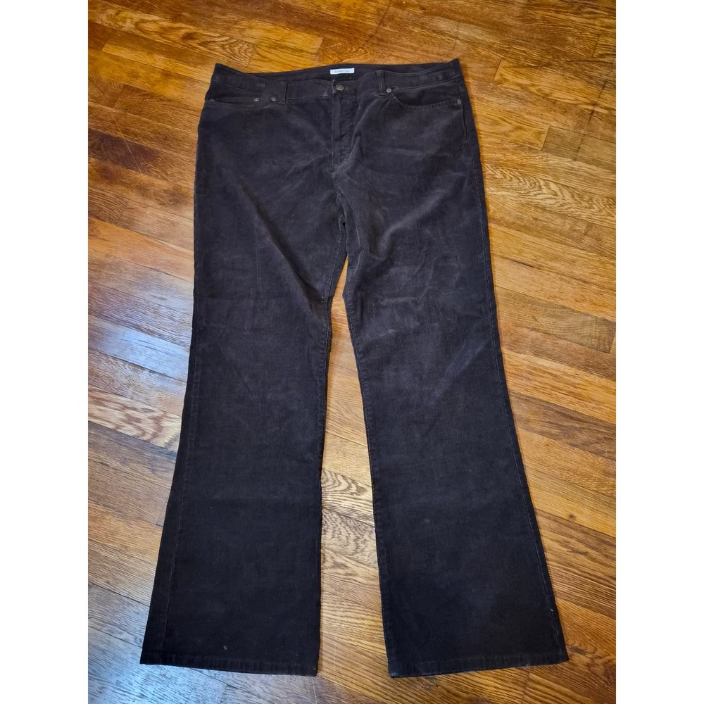 Jones New York Sport Dark Brown Corduroy Pants Women 16 Stretch Outdoor Rugged